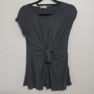 Pebble & stone grey knot twist shirt Anthopologie
